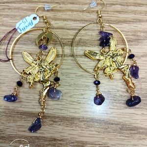 Summer fun Celestial collection Fairy Amethyst Earrings. Reduced price